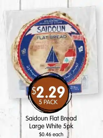 Spudshed Saidoun flat bread large white offer
