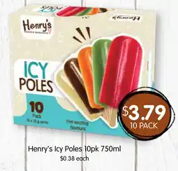 Spudshed Henry's icy poles offer