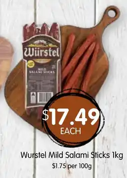 Spudshed Wurstel mild salami sticks offer