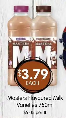 Spudshed Masters flavoured milk varieties offer