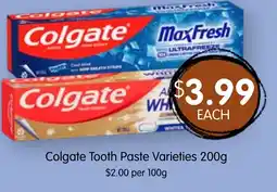 Spudshed Colgate tooth paste varieties offer