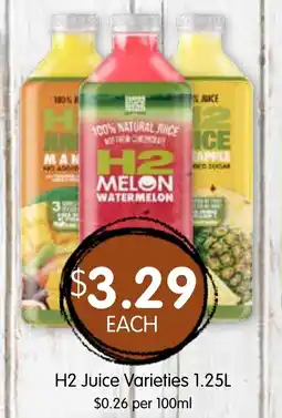 Spudshed H2 juice varieties offer
