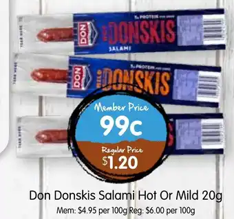 Spudshed Don donskis salami hot or mild offer