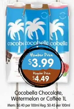 Spudshed Cocobella chocolate, watermelon or coffee offer