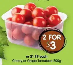 Spudshed Cherry or grape tomatoes offer