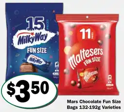 Friendly Grocer Mars chocolate fun size bags varieties offer