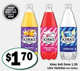 Friendly Grocer Kirks soft drink varieties offer
