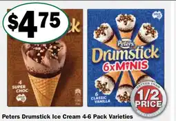 Friendly Grocer Peters drumstick ice cream varieties offer
