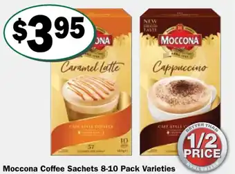 Friendly Grocer Moccona coffee sachets varieties offer