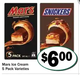 Friendly Grocer Mars ice cream varieties offer