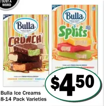 Friendly Grocer Bulla ice creams varieties offer