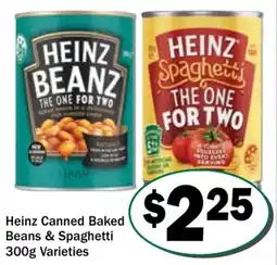Friendly Grocer Heinz canned baked beans & spaghetti varieties offer