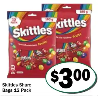 Friendly Grocer Skittles share bags offer