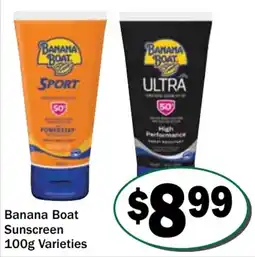 Friendly Grocer Banana boat sunscreen varieties offer