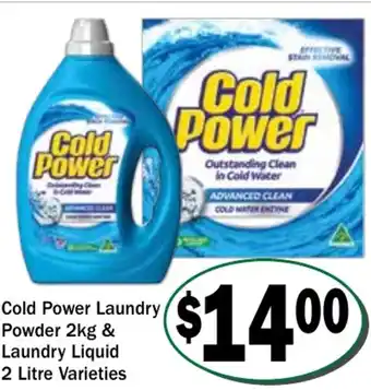 Friendly Grocer Cold Power Laundry Powder & Laundry Liquid offer