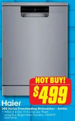 The Good Guys Haier 300 series freestanding dishwasher - satina offer