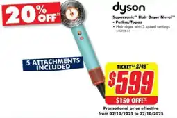 The Good Guys Dyson supersonic™ hair dryer nural™ - patina/topaz hair offer