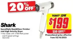 The Good Guys Shark speedstyle rapidgloss finisher and high velocity dryer offer