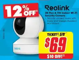 The Good Guys Reolink 2k pan & tilt indoor wi-fi security camera offer