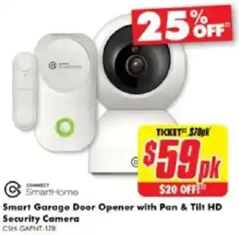 The Good Guys Smarthome smart garage door opener with pan & tilt hd security camera offer