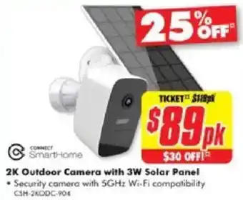 The Good Guys Smarthome 2k outdoor camera with 3w solar panel offer