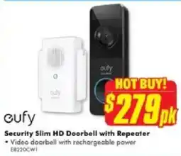 The Good Guys Cufy security slim hd doorbell with repeater offer