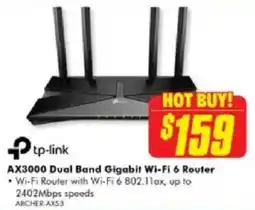 The Good Guys Ax3000 dual band gigabit wi-fi 6 router offer