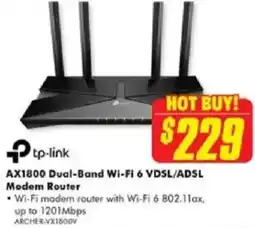 The Good Guys Ax1800 dual-band wi-fi 6 vdsl/adsl modem router offer
