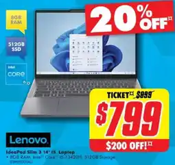 The Good Guys Lenovo ideapad slim 3 14" 15 laptop offer