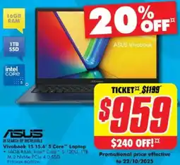 The Good Guys Asus vivobook 15 15.6" 5 core™ laptop offer