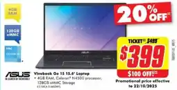The Good Guys Asus vivobook go 15 15.6" laptop offer