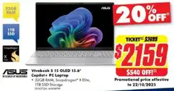 The Good Guys ASUS Vivobook $ 15 OLED 15.6" Copilot + PC Laptop offer