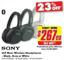 The Good Guys Ult wear wireless headphones - black, grey or white offer