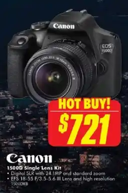 The Good Guys Canon 1500d single lens kit offer