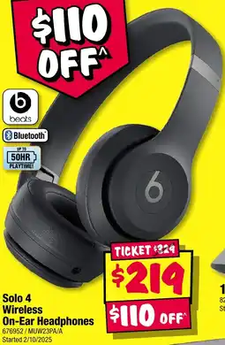 JB Hi-Fi Solo 4 Wireless On-Ear Headphones offer