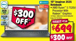 JB Hi-Fi DELL 15" Inspiron Notebook offer