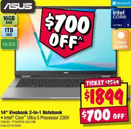 JB Hi-Fi ASUS 14" Vivobook 2-In-1 Notebook offer