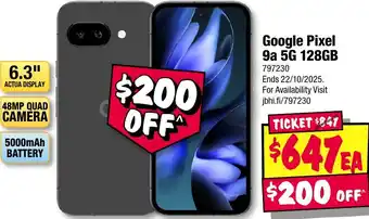 JB Hi-Fi Google Pixel 9a offer