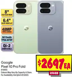 JB Hi-Fi Google Pixel 10 Pro Fold offer