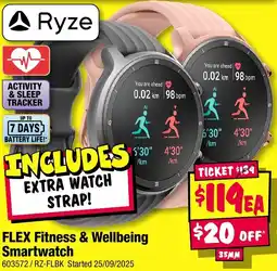 JB Hi-Fi Ryze FLEX Fitness & Wellbeing Smartwatch offer