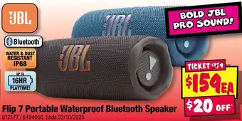 JB Hi-Fi JBL Flip 7 Portable Waterproof Bluetooth Speaker offer