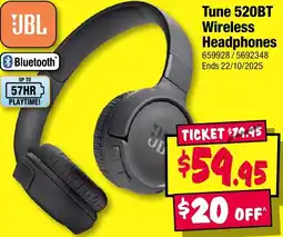JB Hi-Fi JBL Tune Wireless Headphones offer
