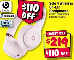 JB Hi-Fi beats Solo 4 Wireless On-Ear Headphones offer