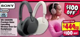 JB Hi-Fi SONY Premium Noise Cancelling Wireless Over-Ear Headphones offer