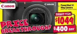 JB Hi-Fi Canon PowerShot V1 Vlog Camera offer