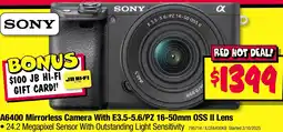 JB Hi-Fi SONY Mirrorless Camera offer
