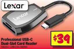 JB Hi-Fi Lexar Professional USB-C Dual-Slot Card Reader offer