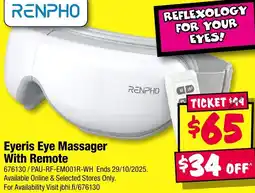 JB Hi-Fi RENPHO Eyeris Eye Massager With Remote offer