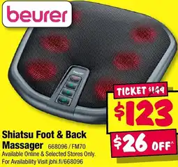 JB Hi-Fi beurer Shiatsu Foot & Back Massager offer