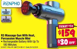 JB Hi-Fi RENPHO R3 Massage Gun With Heat, Percussion Muscle Mini offer